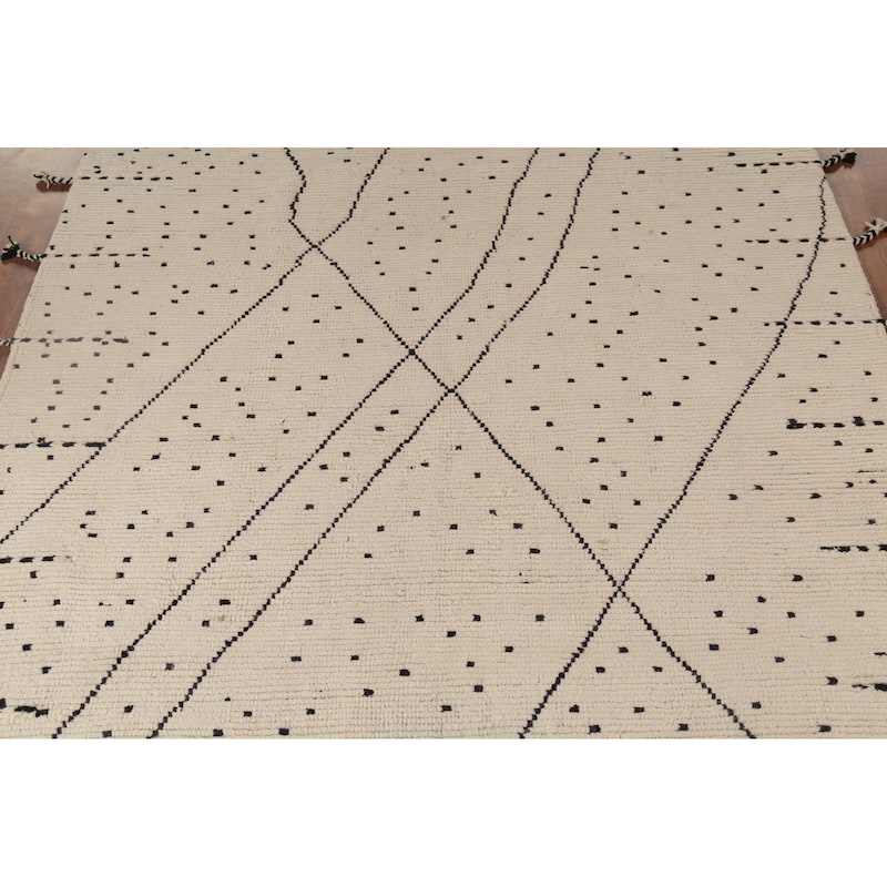 Moroccan Oriental Area Rug Handmade Wool Carpet - 6'9"x 10'8"