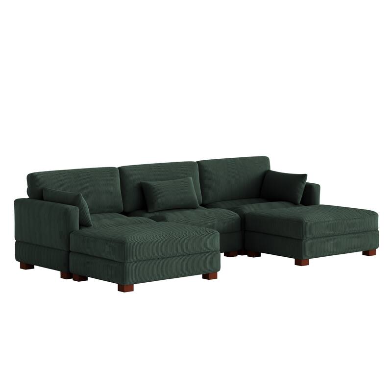 Modern U-shaped Modular Corduroy Sectional Sofa