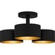 preview thumbnail 2 of 4, Matte Black Three Light Semi Flush Mount from the Quoizel Semi-Flush Mount Collection