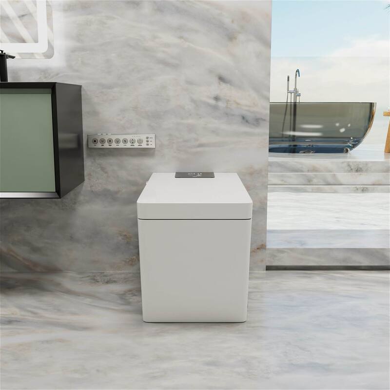 Giving Tree Smart Square 1.28 GPF One-Piece Floor Toilet with Heated Seat, Touching Control, Remote Control, Elongated