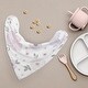 preview thumbnail 2 of 4, Watercolor Floral Fabric Bandana Baby Bibs 3 Pack Set Lavender Purple Pink and Grey Boho Shabby Chic Rose Flower Gray Farmhouse