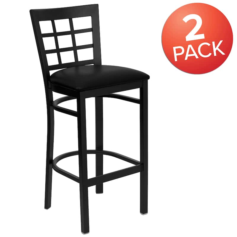2 Pack Window Back Metal Restaurant Barstool