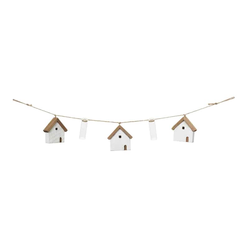 House and Tube Vase String Christmas Garlands - 2.25' x 3.5" - Set of 2