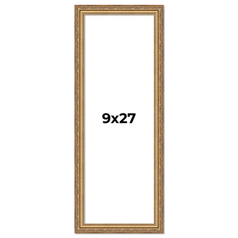 9x27 Frame Red Solid Wood Picture Frame Width 1.75 Inches | Interior Frame Depth 1 13/16 Inches