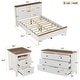 preview thumbnail 14 of 22, 3-Piece Queen Size Bedroom Sets with Double Sliding Door Storage Headboard w/Dresser, 1 Nightstand
