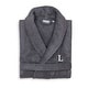 preview thumbnail 16 of 26, Authentic Hotel and Spa Unisex Grey Turkish Cotton Terry Bath Robe with White Block Monogram L/XL - L