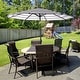preview thumbnail 3 of 21, Pure Garden 9ft Striped Patio Umbrella with Push Button Tilt for Outdoor Furniture, Deck, Backyard, or Pool