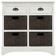 preview thumbnail 12 of 48, 28” Farmhouse Solid Wood Storage Cabinet with Two Drawers and Four Rattan Baskets