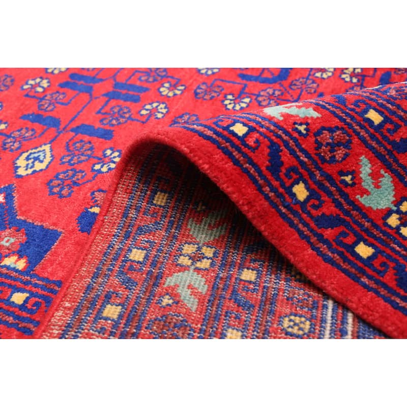 ECARPETGALLERY Hand-knotted Finest Kargahi Red Wool Rug - 7'11 x 9'11