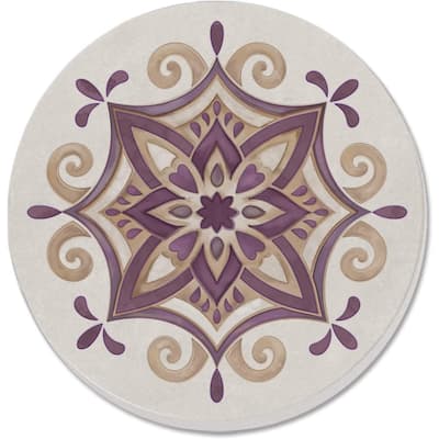 CounterArt Mandala 10 Absorbent Stone Tumbled Tile Coaster Set of 4 Made in The USA Protective Cork Backing