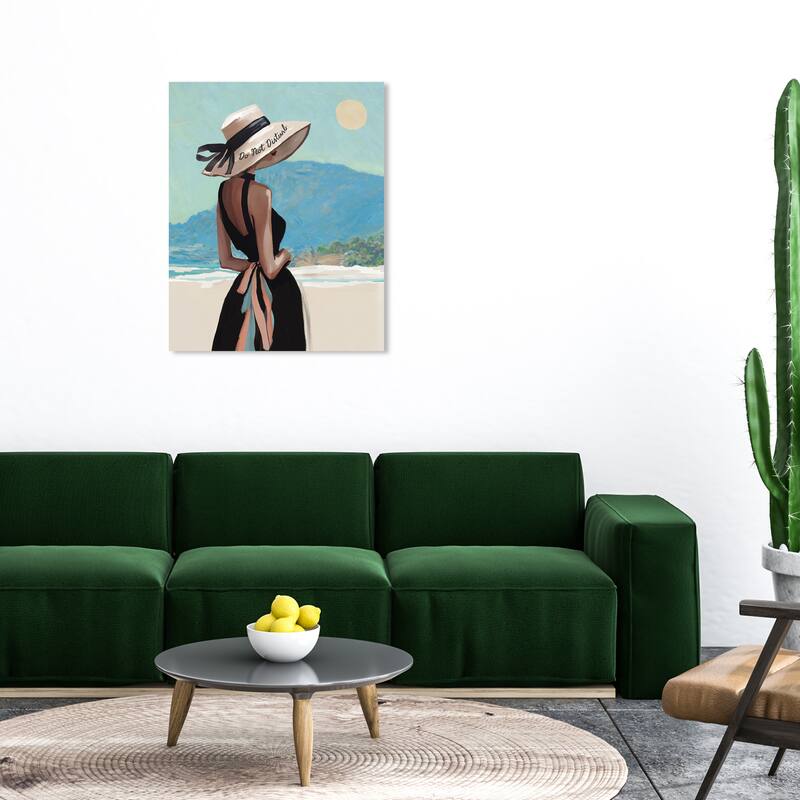 Wynwood Studio Fashion and Glam Do not Disturb Hat Blue and Nautical & Coastal Wall Art Canvas Print - 36 x 30