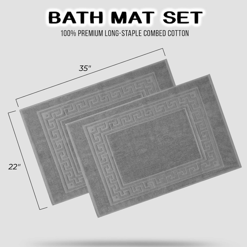Superior Plush & Absorbent 900 GSM Cotton Bath Mat - (Set of 2)