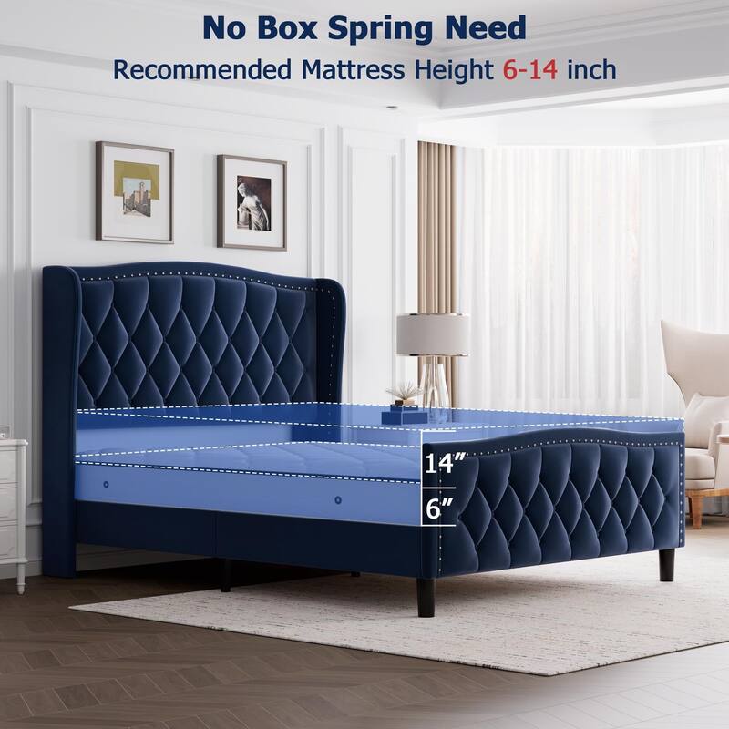 Bed Frame with 4 Storage Drawers and Headboard