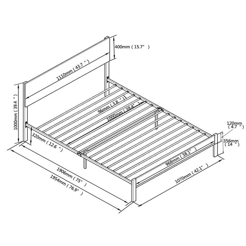 Twin Size Platform Bede with Heavy-Duty Steel Platform, 300lb Capacity (No Box Spring Needed)