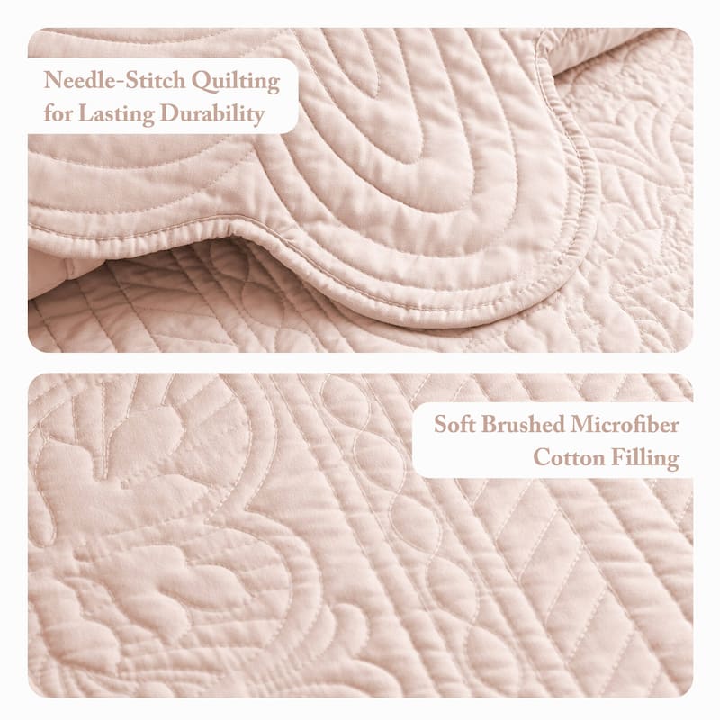 Madison Park Marino 3 Piece Reversible Scalloped Edge Quilt Set