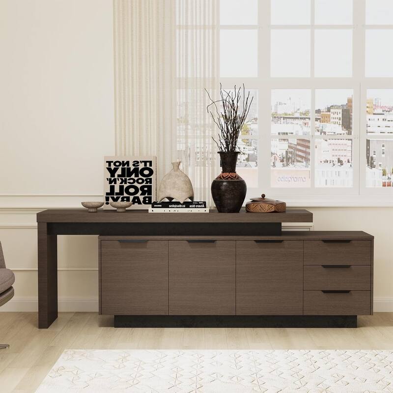 78.74inch Solid Wood File Cabinet with Doors Adjustable Shelves
