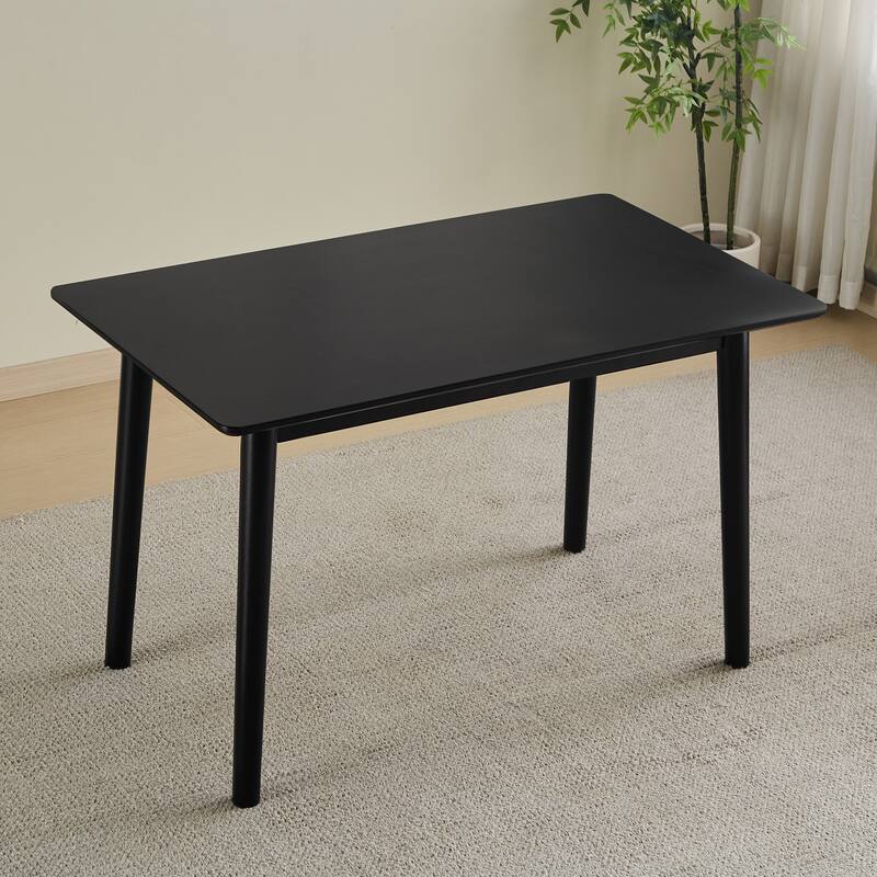 47-inch dining table Black solid wood kitchen table Dining table suitable for small space kitchen table modern home furn