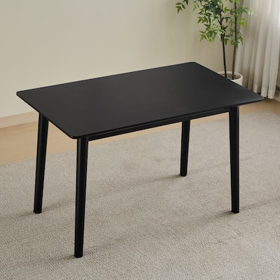 47-inch dining table Black solid wood kitchen table Dining table suitable for small space kitchen table modern home furn