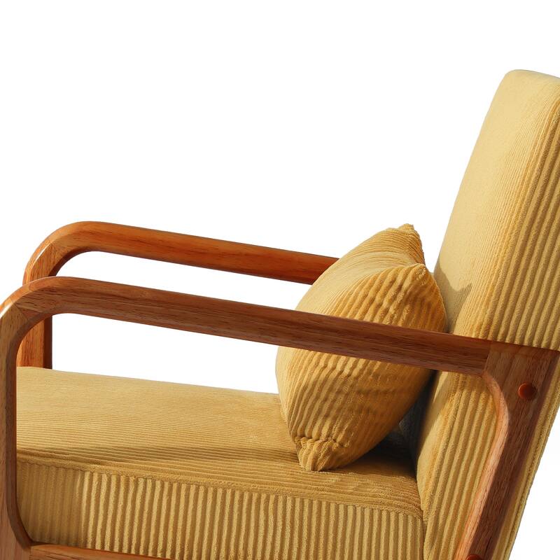 Mid-Century Upholstered Accent Chair with Wood Frame