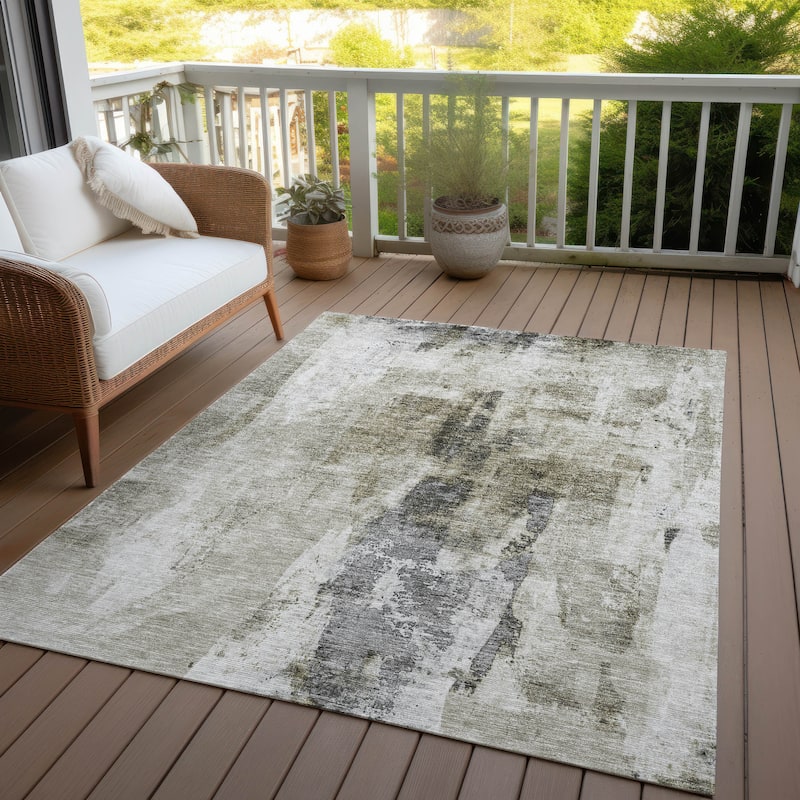 Machine Washable Indoor/ Outdoor Contemporary Chantille Rug