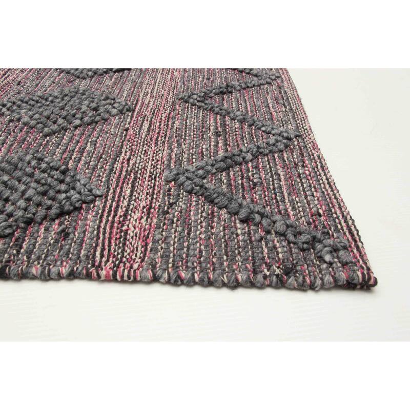 ECARPETGALLERY Braid weave Sienna Grey Wool Rug - 5'11 x 9'2