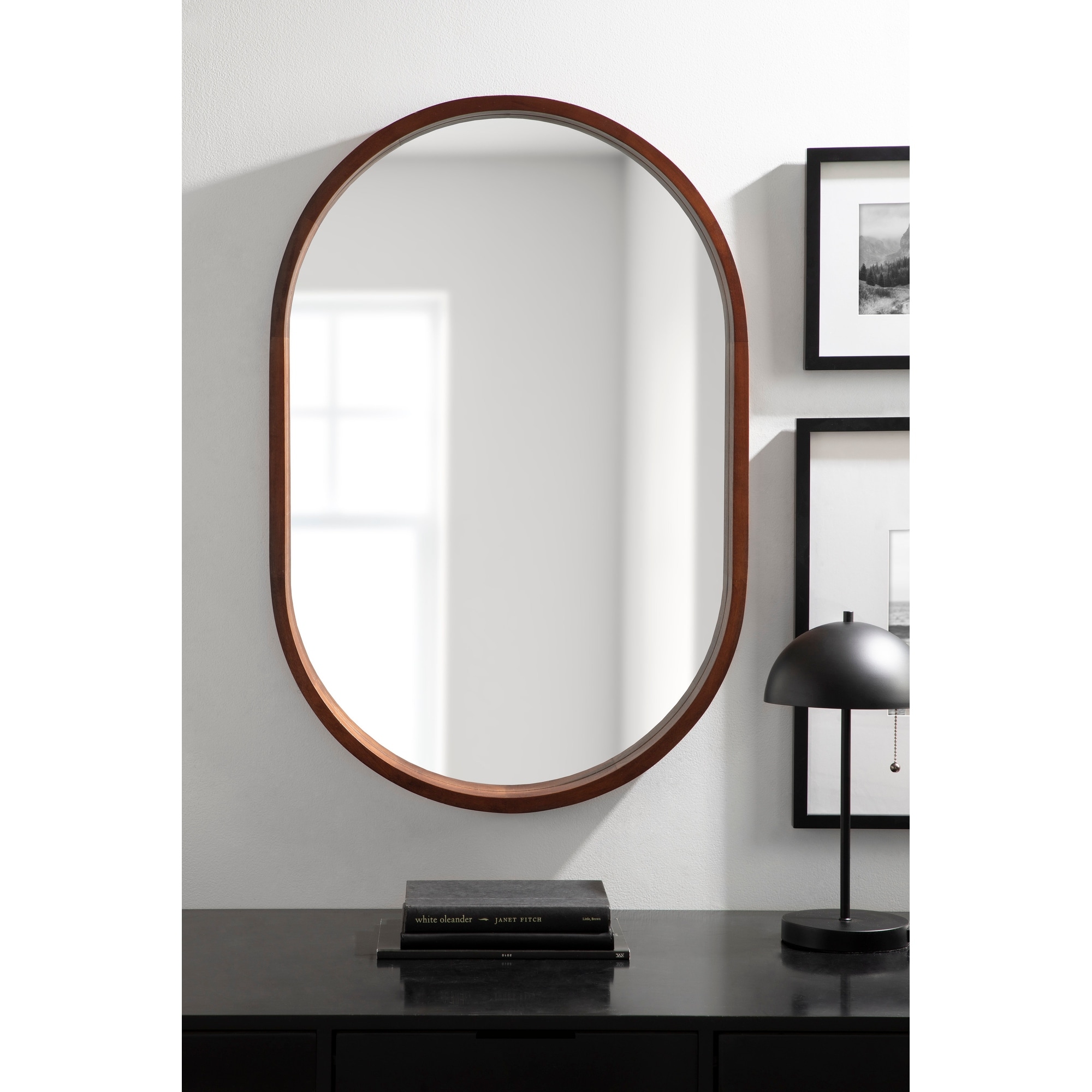 Kate and Laurel Hutton Wood Framed Capsule Mirror Bed Bath  Beyond  33357276