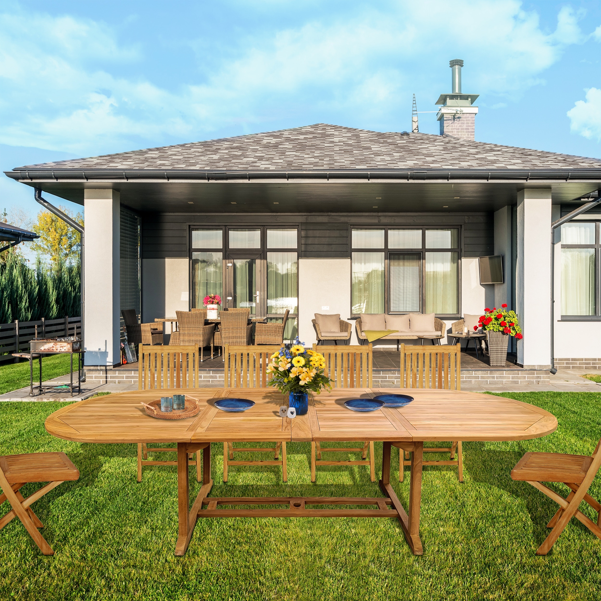 Teak top weather resistant