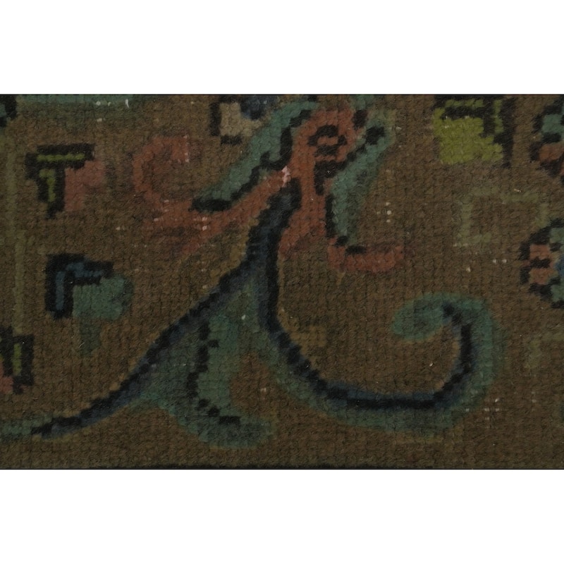Hand Knotted Oriental 100% Wool Carpet Traditional Floral Green Tabriz Area Rug - 9' 9'' X 6' 5''