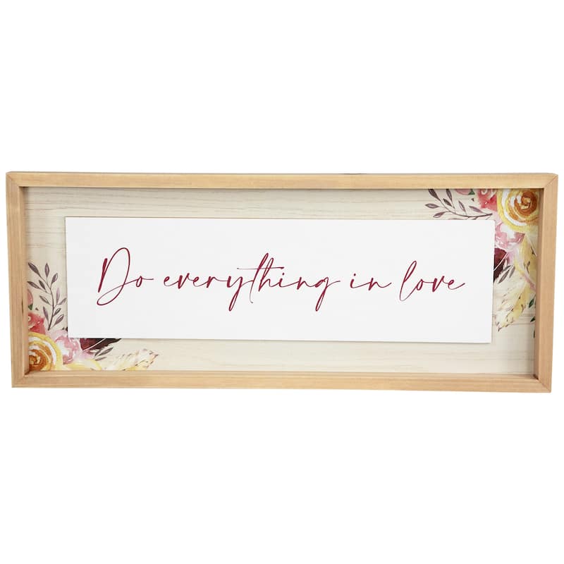 Do Everything In Love Wooden Wall Sign - 19.75"