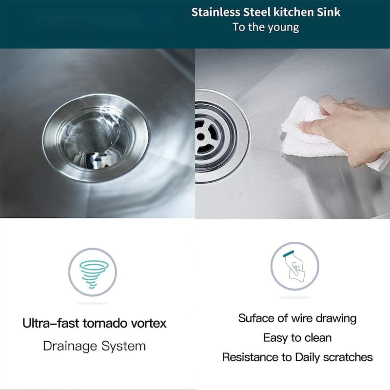 Undermount Single Bowl Stainless Steel Kitchen Sink 16 gauge-ALL SIZE