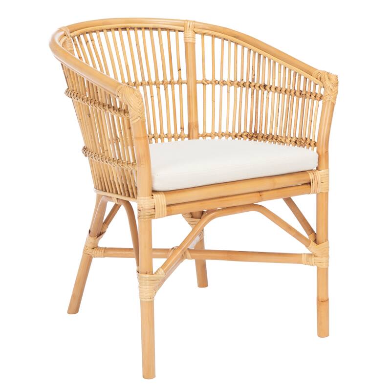 SAFAVIEH Sula Natural Rattan Accent Chair - 22.6" W x 24" L x 30.7" H - 23Wx24Dx31H