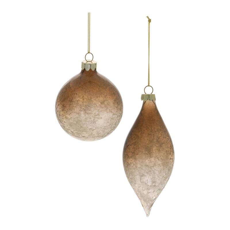 Ombre Crackle Glass Ornament (Set of 6) - N/A