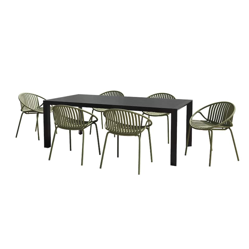Christopher Knight Home - Emma Outdoor Aluminium and Resin 7 Piece Dining Set