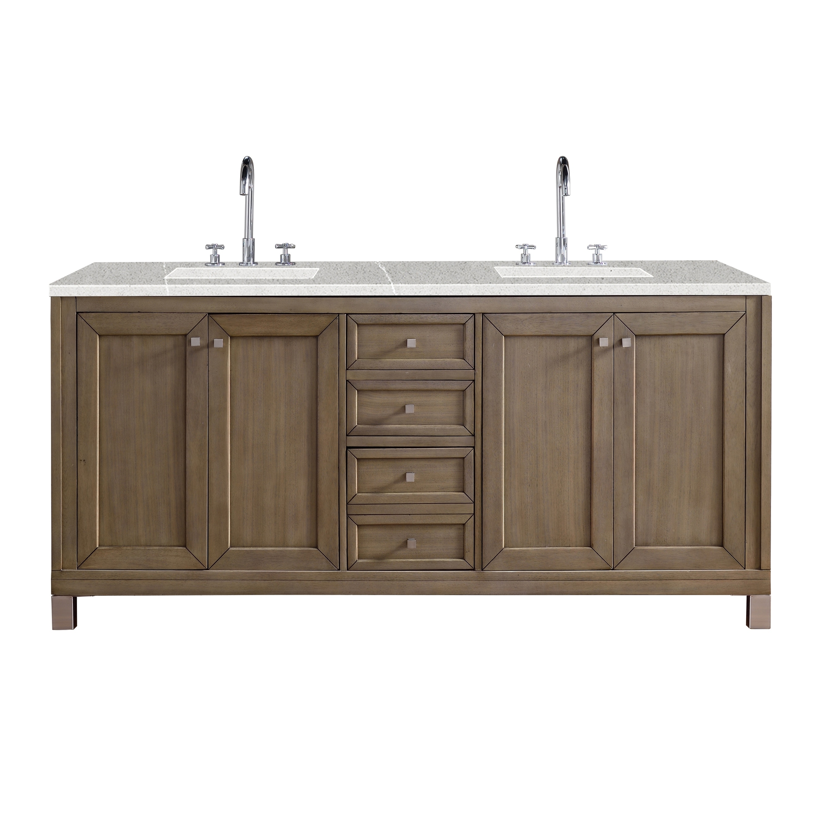 James Martin Vanities Chicago 72" Double Vanity, Whitewashed Walnut