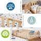 preview thumbnail 7 of 12, COSTARS Toddler Floor Bed with Rails for Kids, Montessori Wooden Twin Bed Frame with Door, Low to Ground