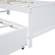 preview thumbnail 12 of 12, Twin Size Solid Pine Wood Platform Kids Bed Frame with LED Storage Headboard, Twin Size Trundle, 3-Drawers and Shelves, White