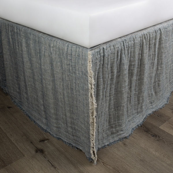 Kenton Peacock Natural Linen Reversible 3 Piece Bed Skirt. Opens flyout.