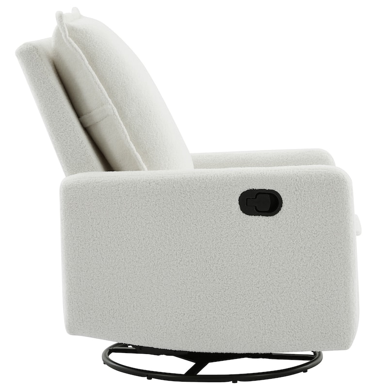 Modern Upholstered Rocker Nursery Chair Plush Seating Glider Swivel Recliner Chair