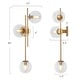 preview thumbnail 8 of 41, Bola Modern Gold 3-Light Chandelier Wall Sconce Textured Glass Bathroom Vanity Light