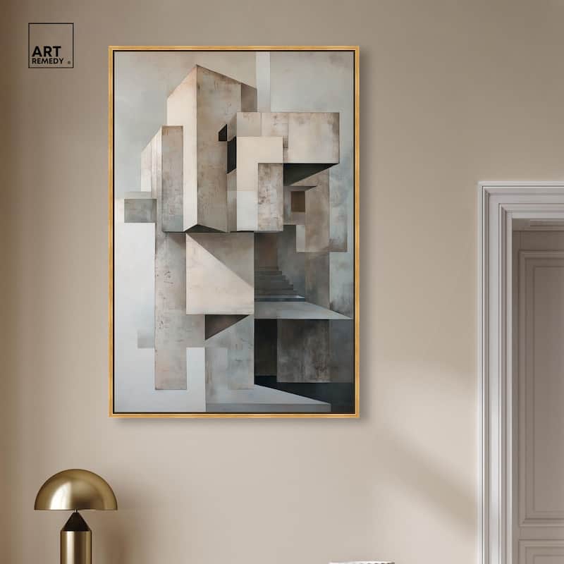 Grey Matrixy Canvas by Art Remedy