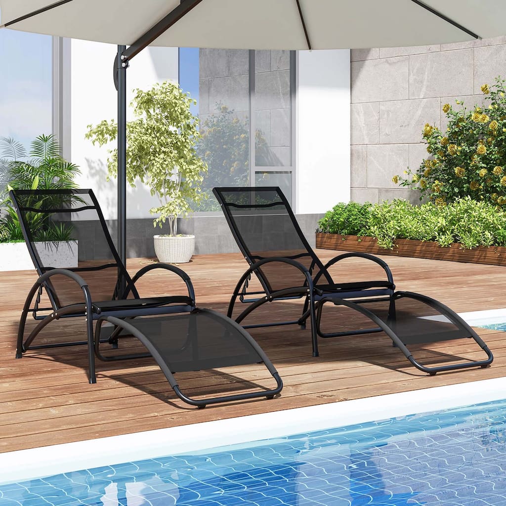 1/2 PCS 2-in-1 Convertible Lounge Chair Outdoor Rocking Chair Outdoor