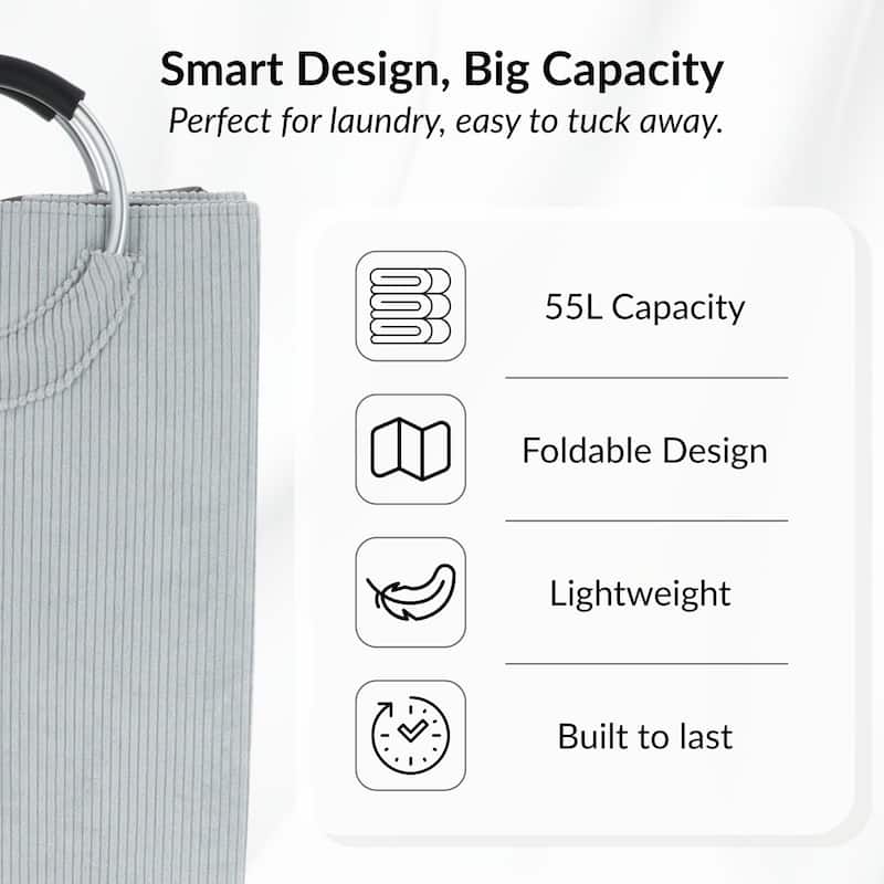 Corduroy Laundry Basket 55L - 14 L x 12 W x 25 H
