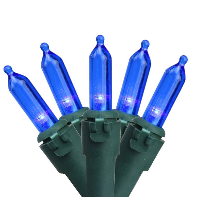 50-Count LED Mini Christmas Lights - 16.25 ft Green Wire - 16.25'