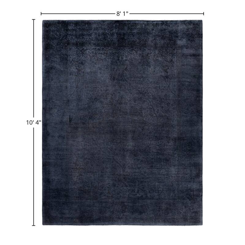 Overdyed One-of-a-Kind Hand-Knotted Area Rug - Black - 8' 1" x 10' 4"