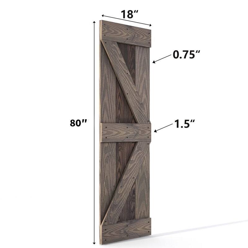 Coast Sequoia 30in./36in./48in. x 80in. Embossing Pine Wood Bi-Fold Barn Door With Sliding Hardware Kit