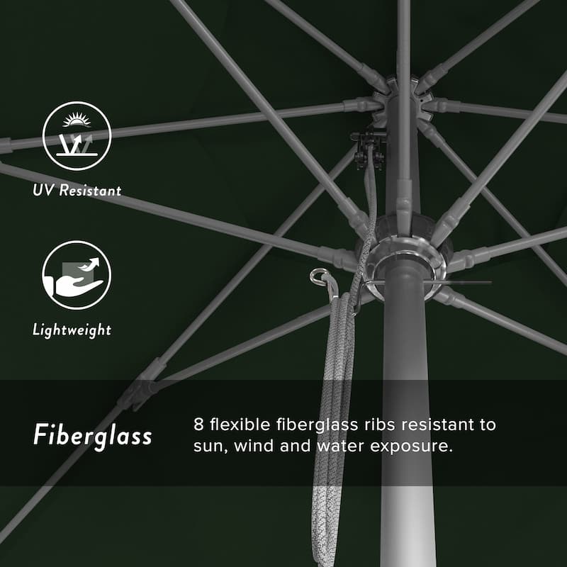 California Umbrella 11' Venture Series Patio Umbrella Silver Aluminum Pole Fiberglass Ribs Pulley Lift Pacifica