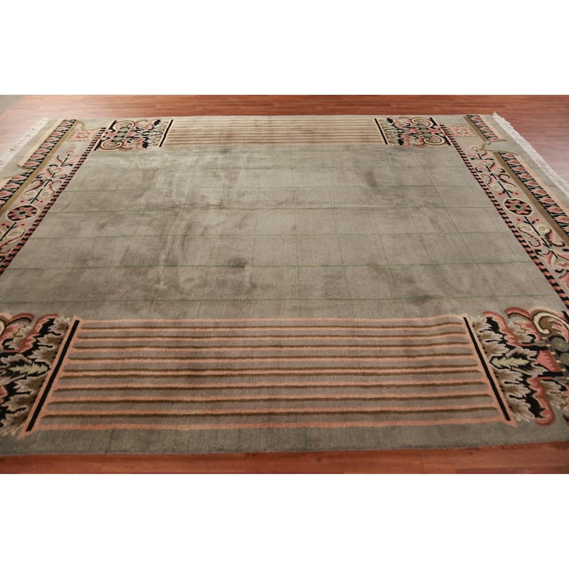 Nepalese Oriental Area Rug Hand-Knotted Wool Carpet - 9'0"x 11'7"