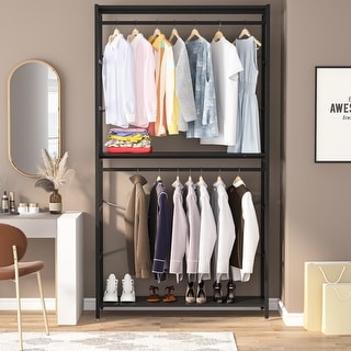 Tribesigns 47 inches wide Free-standing Closet Organzier, Double