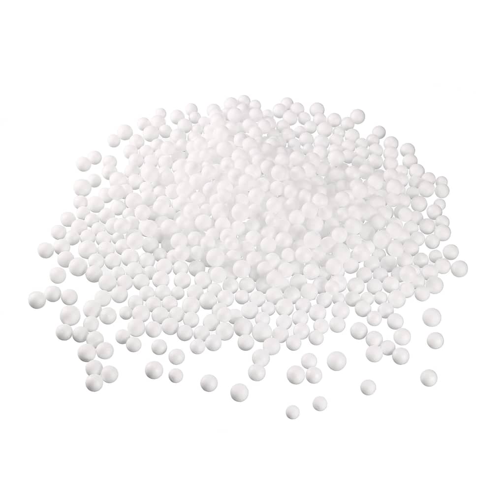 1 Pack 0.3" White Polystyrene Foam Ball Beads for the Arts, DIY Crafts