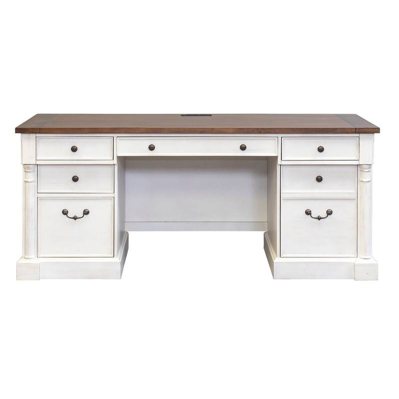 Rustic Wood Credenza, Office Desk, Writing Table, White